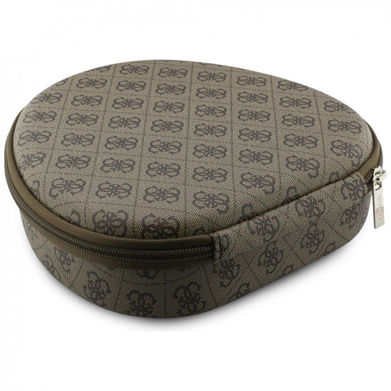 Headphones Guess 4G Triangle Logo Bluetooth ENC brown