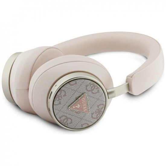 Headphones Guess 4G Triangle Logo Bluetooth ENC pink