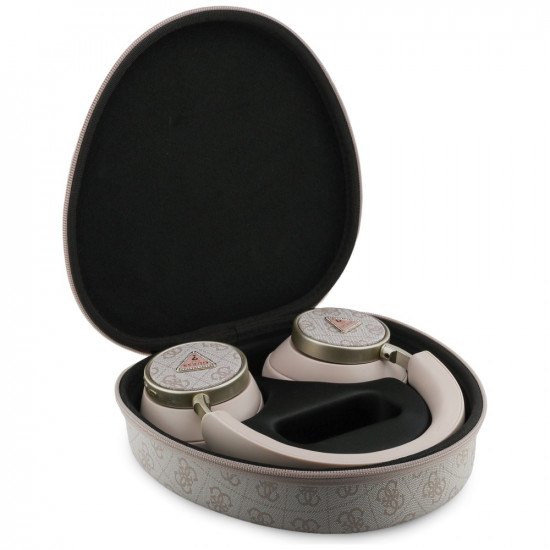 Headphones Guess 4G Triangle Logo Bluetooth ENC pink