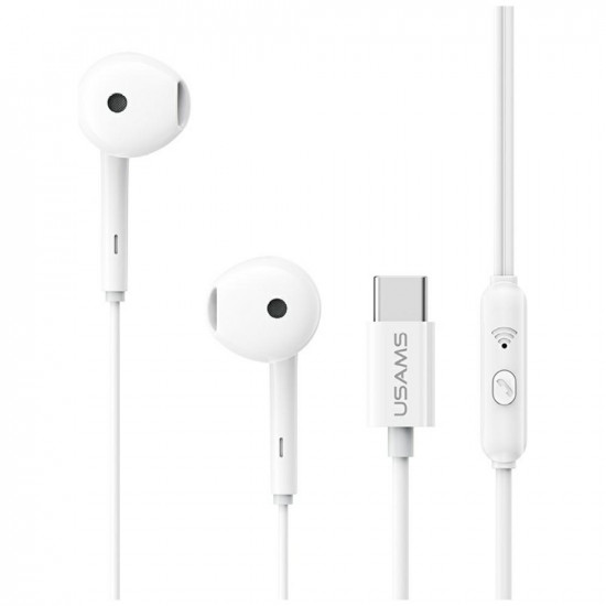 Stereo headphones USAMS EP-50 USB-C 1.2m white Stereo headphones USAMS EP-50 USB-C 1.2m white