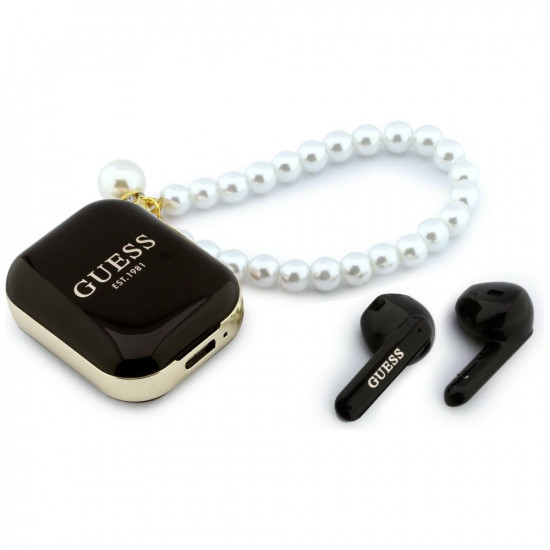 Earphones TWS Guess Pearl Strap black Earphones TWS Guess Pearl Strap black