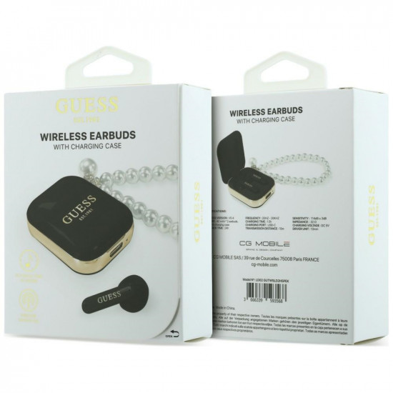 Earphones TWS Guess Pearl Strap black Earphones TWS Guess Pearl Strap black