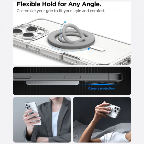 Spigen Dual Pop MagSafe Phone Holder Slim Gray Marble Spigen Dual Pop MagSafe Phone Holder Slim Gray Marble