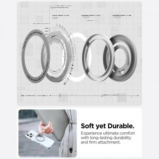 Spigen Dual Pop MagSafe Phone Holder Slim Gray Marble Spigen Dual Pop MagSafe Phone Holder Slim Gray Marble