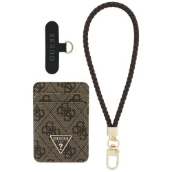 Guess triangle MagSafe brown wallet + hand strap set