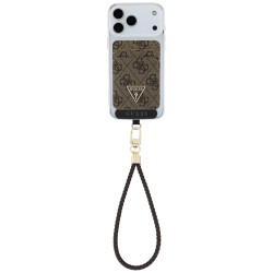 Guess triangle MagSafe brown wallet + hand strap set