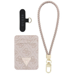 Guess triangle MagSafe pink wallet + hand strap set