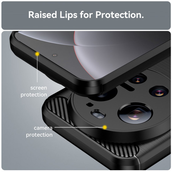 Techsuit Carbon Silicone Xiaomi 17 Ultra Black Techsuit Carbon Silicone Xiaomi 17 Ultra Black