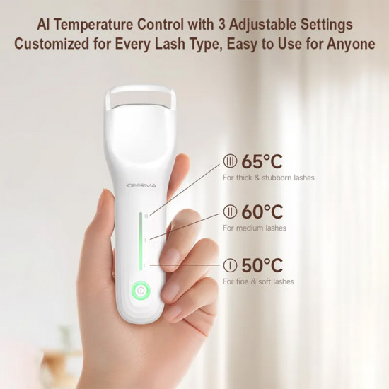 Deerma Eyelash Curler (JM01) Bionic, Heated, 3 Adjustable Settings, 350mAh, 2W, Visual Temperature Indicator White Deerma Eyelash Curler (JM01) Bionic, Heated, 3 Adjustable Settings, 350mAh, 2W, Visual Temperature Indicator White