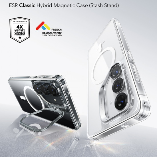 ESR Classic Hybrid HaloLock Kickstand Samsung Galaxy S26 Plus Clear