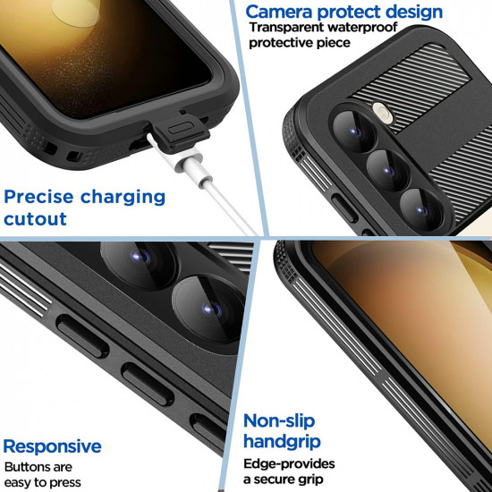 ShellBox Waterproof IP68 Case Samsung Galaxy S26 Black ShellBox Waterproof IP68 Case Samsung Galaxy S26 Black