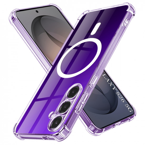 Techsuit Shockproof Clear Silicone MagSafe Samsung Galaxy S26 Clear