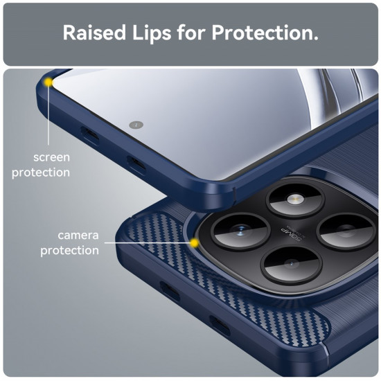 Techsuit Carbon Silicone Xiaomi Redmi Note 15 5G / Note 15 4G / Poco M8 5G Blue