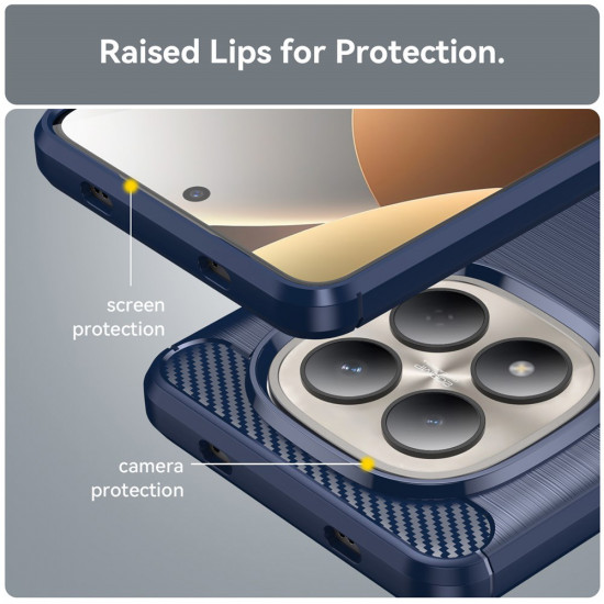 Techsuit Carbon Silicone Xiaomi Redmi Note 15 Pro 5G Blue