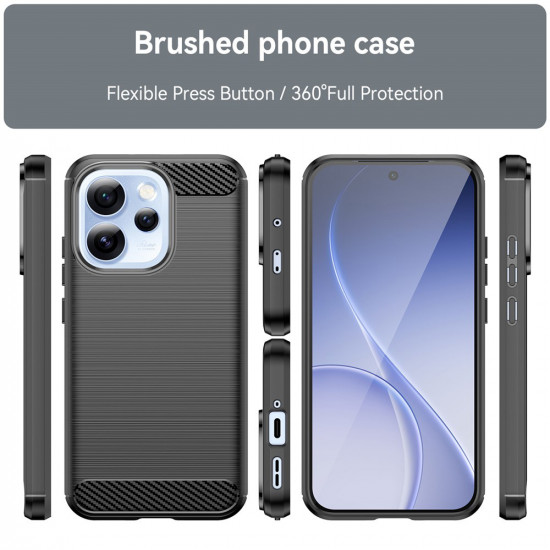 Techsuit Carbon Silicone Oppo Reno15 Pro Black