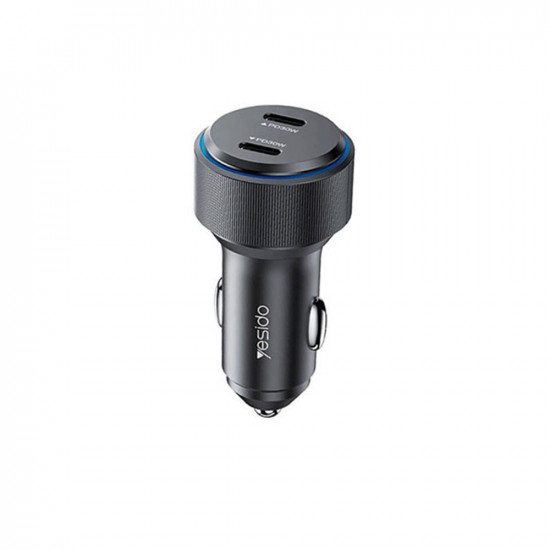 Yesido  Car Charger (Y48)  2x Type C, Fast Charging, 60W  Black