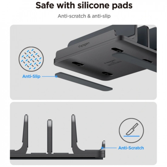 Spigen LD208S4 Vertical Laptop Stand Space Gray