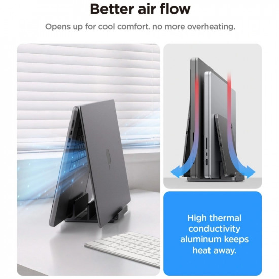 Spigen LD208S4 Vertical Laptop Stand Space Gray