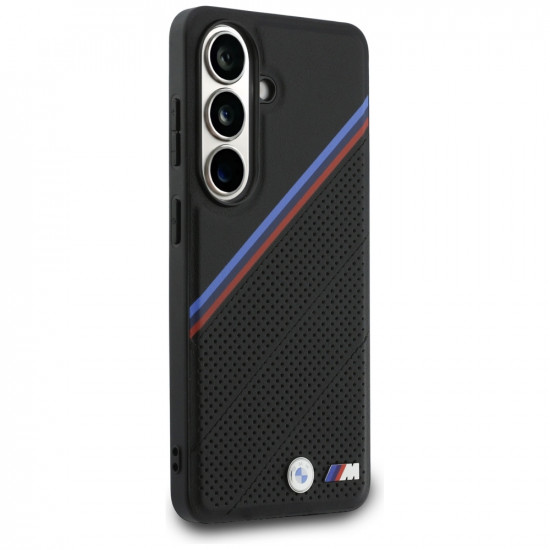 Case BMW Tricolor Metal Logo MagSafe for Samsung Galaxy S26 black