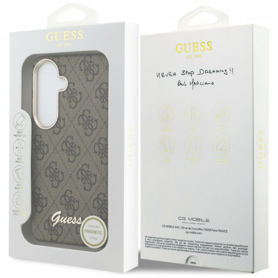 Case Guess 4G Script MagSafe for Samsung Galaxy S26 brown Case Guess 4G Script MagSafe for Samsung Galaxy S26 brown