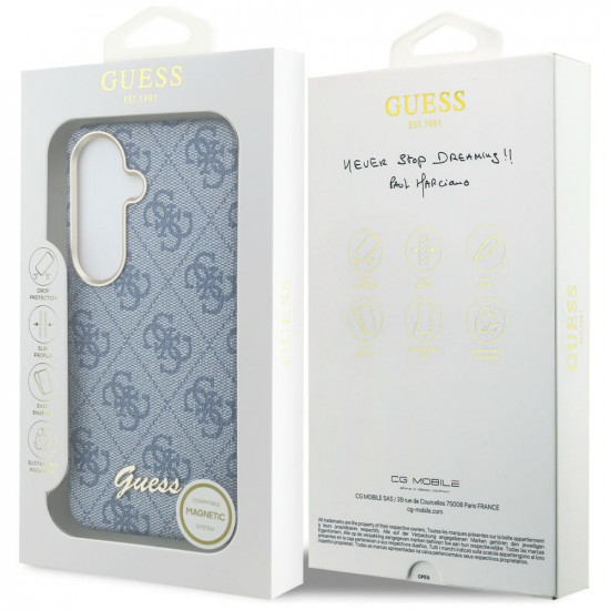 Case Guess 4G Script MagSafe for Samsung Galaxy S26 blue Case Guess 4G Script MagSafe for Samsung Galaxy S26 blue