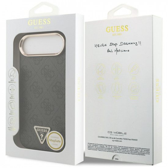 Case Guess 4G Triangle Logo MagSafe for iPhone Air black gold