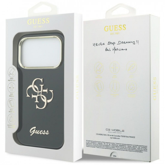 Case Guess IML 4G Script Metal for iPhone 17 Pro Max black