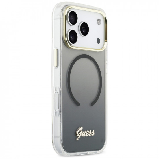 Case Guess IML Gradient Script Metal MagSafe for iPhone 17 Pro black