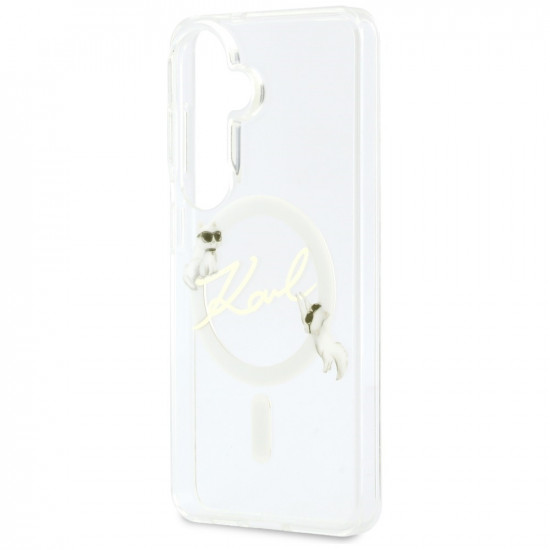 Case Karl Lagerfeld IML KC Script MagSafe for Samsung Galaxy S26 transparent
