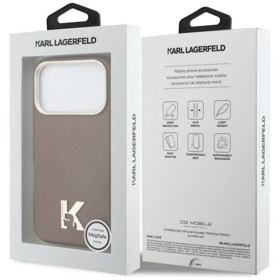 Case Karl Lagerfeld Karl Head Logo MagSafe for iPhone 17 Pro brown