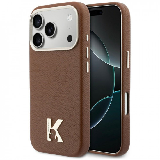 Karl Lagerfeld Karl Head Logo MagSafe Case for iPhone 17 Pro Max Brown
