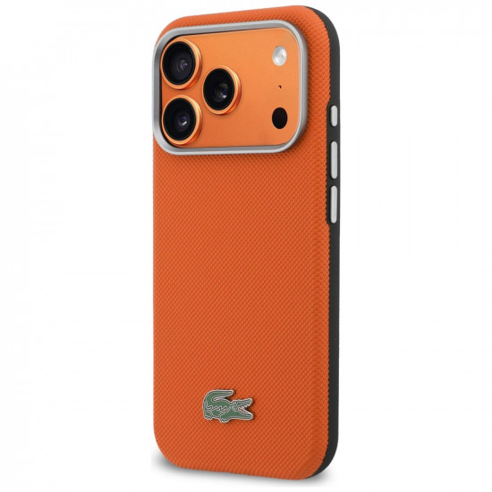 Case Lacoste Semi Wrap Petit Pique MagSafe for iPhone 17 Pro orange
