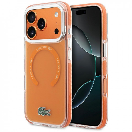 Lacoste Shockproof Transparent Frosted MagSafe Case for iPhone 17 Pro orange Lacoste Shockproof Transparent Frosted MagSafe Case for iPhone 17 Pro orange