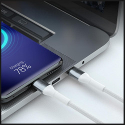 3MK Hyper Cable N-SERIES USB-C to USB-C 2m PD 3.0 QC 3.0 20V/5A 100W White