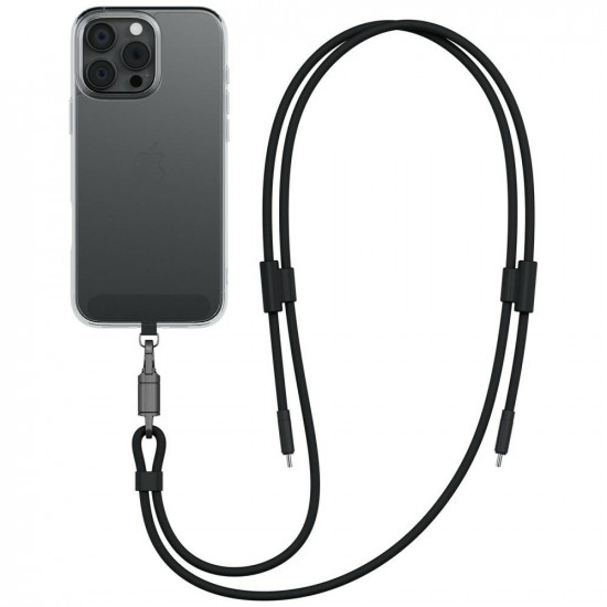 ENERGEA Lasso Lanyard Cable USB-C Phone Lanyard - USB-C 1.5m 240W Black