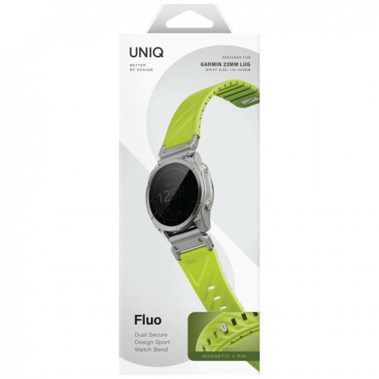 UNIQ Fluo x Smart-Fit Strap for Garmin 22mm Lime