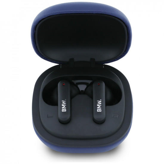 Headphones Bluetooth TWS BMW Leather Metal Logo ENC blue