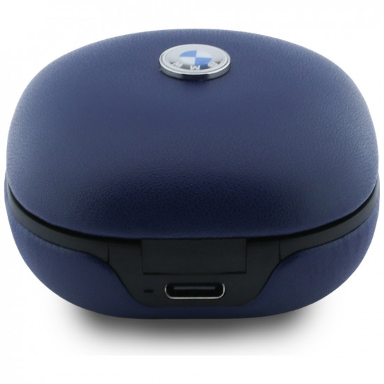 Headphones Bluetooth TWS BMW Leather Metal Logo ENC blue