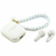 Earphones TWS Guess Pearl Strap white Earphones TWS Guess Pearl Strap white
