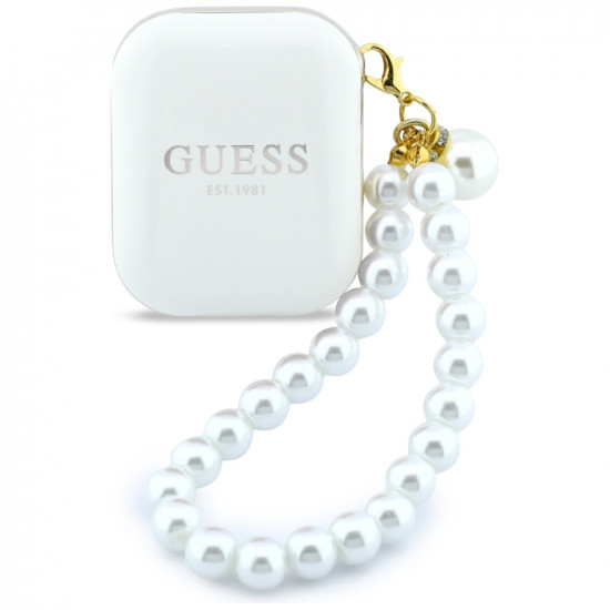 Earphones TWS Guess Pearl Strap white Earphones TWS Guess Pearl Strap white