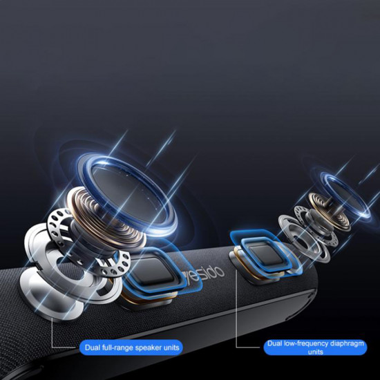 Yesido Wireless Speaker (YSW42) Bluetooth 5.3, Type C, TF, 2000mAh, 20W Black