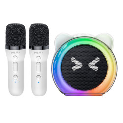 Yesido Wireless Karaoke Speaker (YSW36) with 2x Microphones 300mAh, Bluetooth 5.3, TF Card, USB, AUX, 1200mAh, 5W White Yesido Wireless Karaoke Speaker (YSW36) with 2x Microphones 300mAh, Bluetooth 5.3, TF Card, USB, AUX, 1200mAh, 5W White