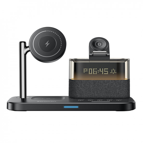 Yesido Wireless Charging Station (DS37) Fast Charge, for iPhone, AirPods, Earbuds, Soft Night Light, 25W Black