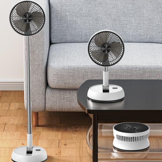 Yesido Premium Fan (YF11) Adjustable Height, Foldable, Portable, 3 Wind Speed Settings, Remote Control, 6000mAh White