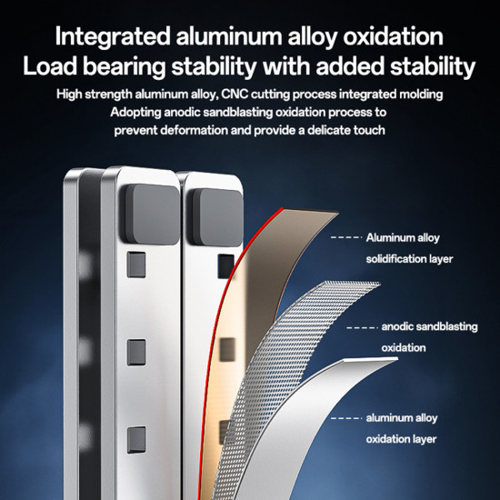 Yesido Laptop Holder (LP07) Stable & Secure Design, 7 Level Height Adjustment, Aluminum Alloy, for 13 20" Laptops Silver