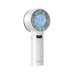 Yesido Handheld Fan (YF18) with LCD Display, 12W Brushless Motor, 5500 RPM, 100x Speed, 12W, 3600mAh, Type C Black