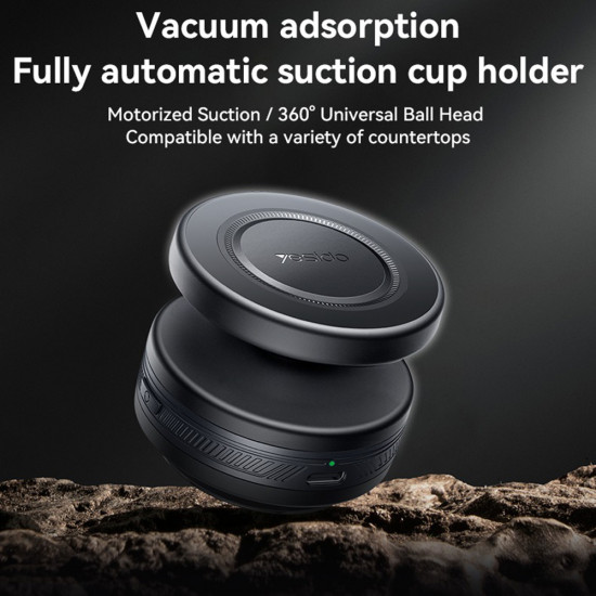 Yesido Car Holder (C224) for Dashboard, 360° Ball Head Black