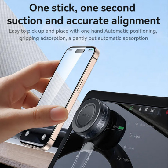 Yesido Car Holder (C223) for Display, Electric Vacuum Lock, USB C, Small Black