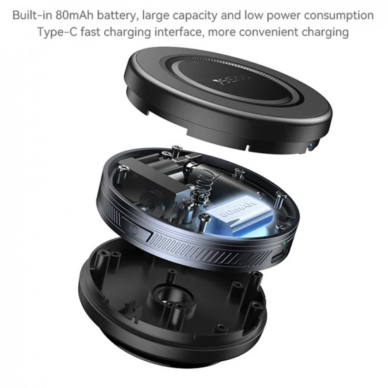 Yesido Car Holder (C223) for Display, Electric Vacuum Lock, USB C, Small Black