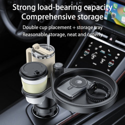 Yesido 3in1 Car Cup Holder (C180) Adjustable Rotation Base, Storage Expansion, Easy Installation, Firmly Fixed Black